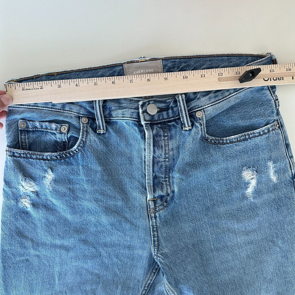 Everlane Boyfriend Jeans Womens 27 Regular 100% Cotton Distressed Button Fly - Picture 6 of 9